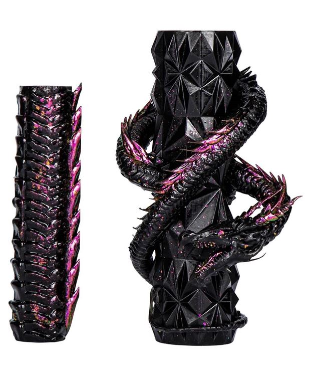 Moze Breeze Two Dragon Sleeve Black Fuchsia Set