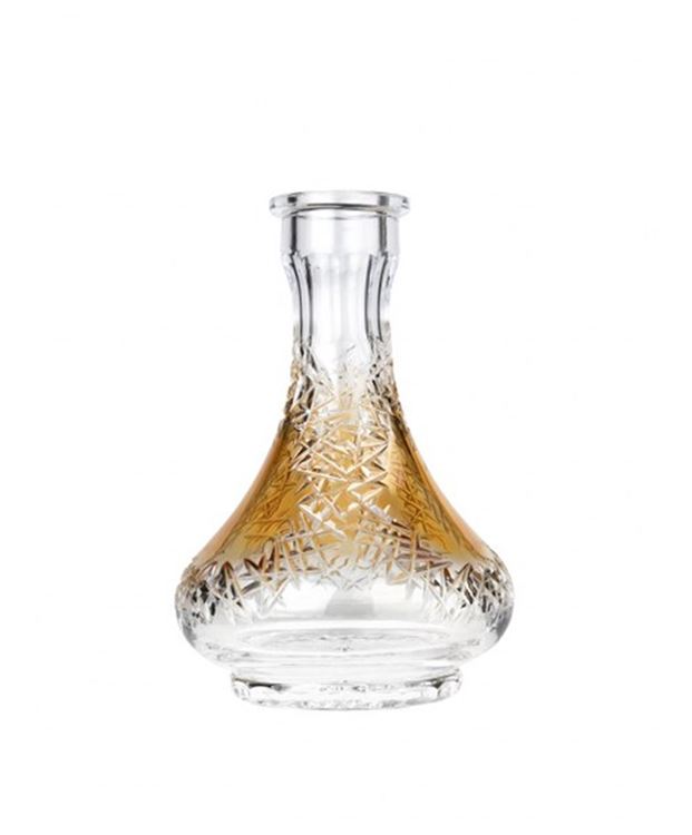 Özel Seri Kristal Dekor Amber Cam Şişe - D8