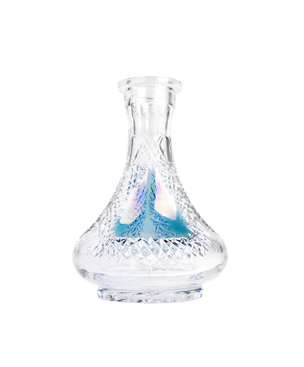 Özel Seri Kristal Dekor Mavi Cam Şişe - D10