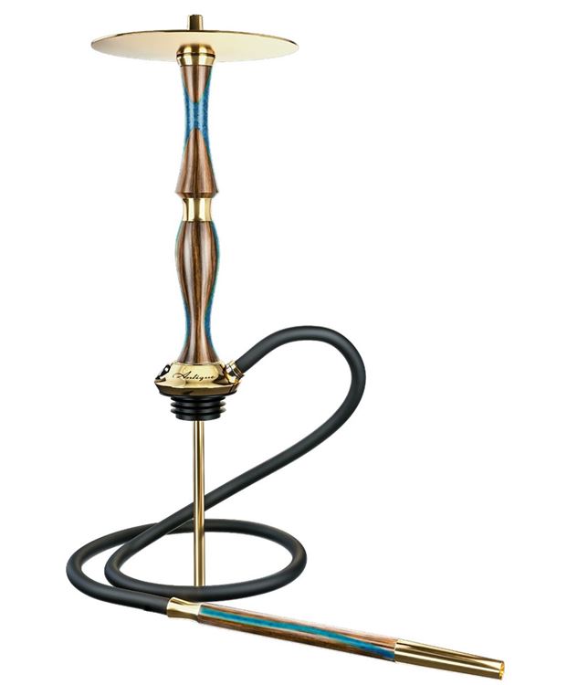 Mr.Wood Antique Series Glamour Brass Blue Nargile Takımı